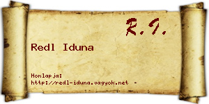 Redl Iduna névjegykártya